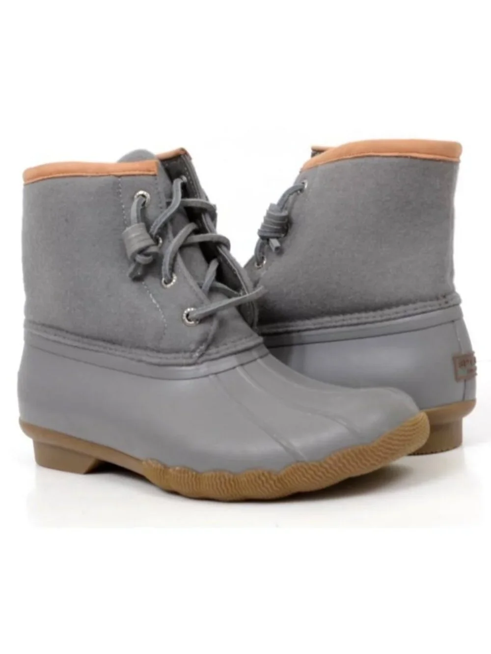 Sperry Women's 7 Saltwater Wool Core Grey Ankle Boots Winter Rain Outdoor Bootie